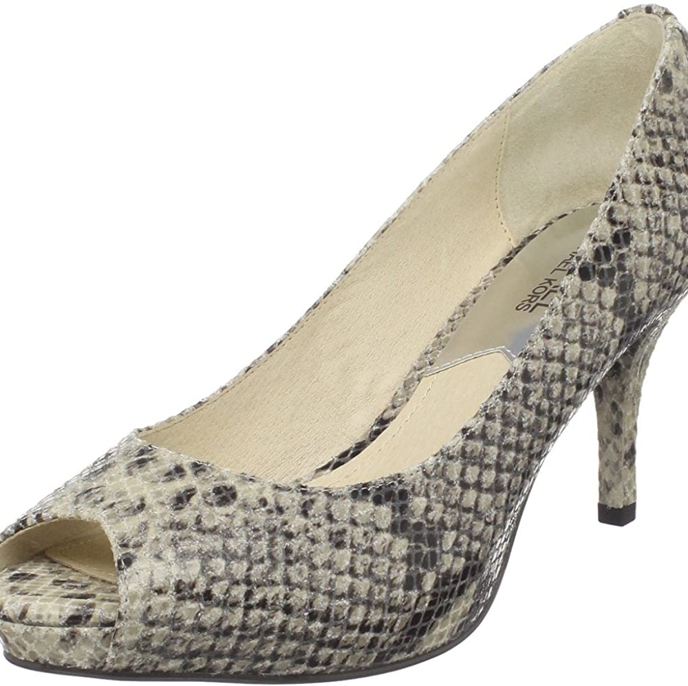 Michael Michael Kors Snake Print Open Toe Heels W… - image 1